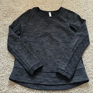 Lululemon Exhalation Pullover II Heathered Marled Grey Black sz 4